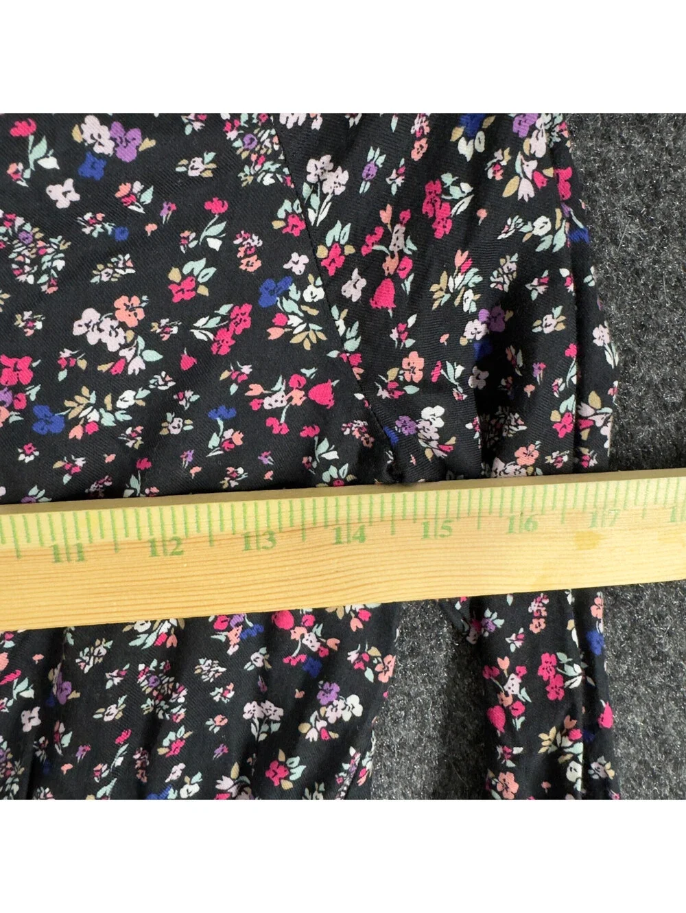 Carter's Dress Girls 8/8A Black Floral Sheath Short V-Neck Long Sleeve Casual